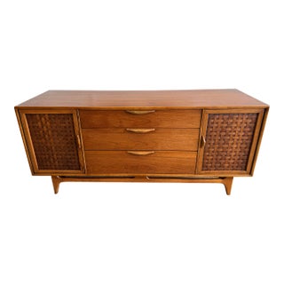 Mid Century Modern Walnut Credenza From the Perception Line Designed by Warren Church for Lane Furniture Company. For Sale