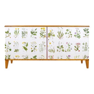 Swedish Modern Sideboard with Illustrations, 1940s For Sale