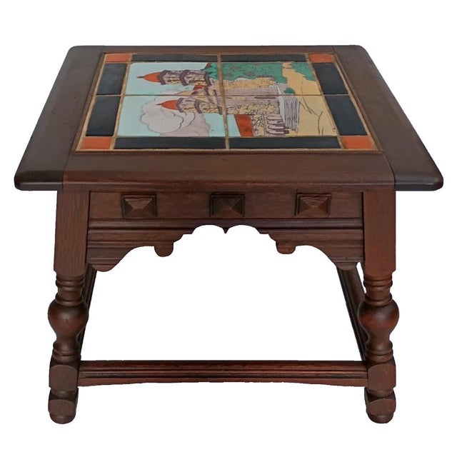 Antique Taylor Tile Santa Barbara Mission Table, California Spanish Revival, 1920s For Sale - Image 4 of 18