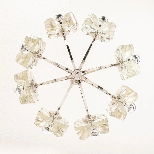 Large Chrome and Crystal Glass Pendant Lamp by Sische, Germany, 1970s For Sale - Image 3 of 12