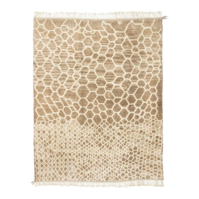 Premium Hand-Knotted Moroccan Wool Rug | 13'3" X 10'1" | One of a Kind For Sale