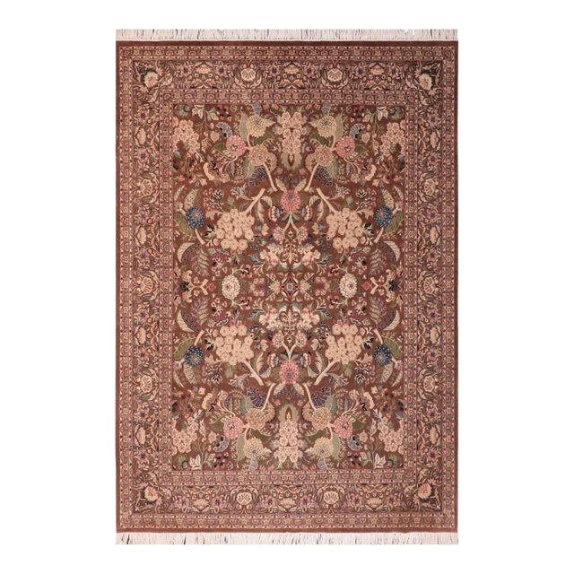 Shabby Chic Nagi Pak-Persian Brown/Blue Wool Rug - 8'2'' X 10'4'' For Sale