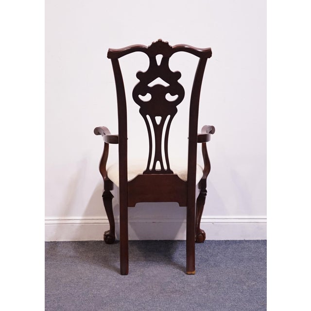 American Drew Traditional Chippendale Style Solid Cherry Dining Arm Chair For Sale In Kansas City - Image 6 of 8