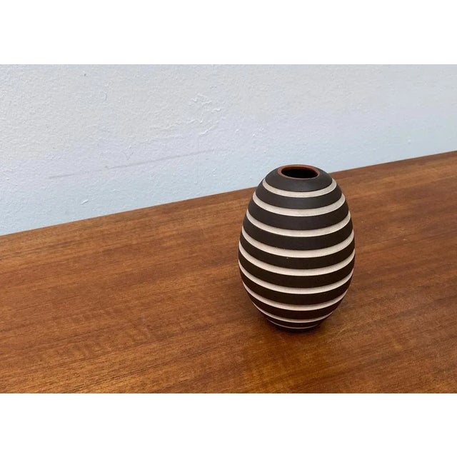 Brown Vintage Handmade Ceramic Vase For Sale - Image 8 of 15