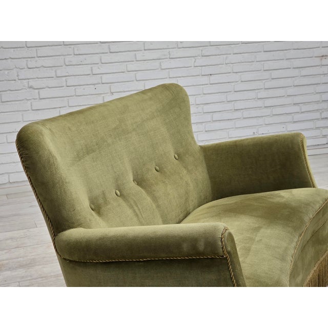 Danish 2-Seater Sofa in Light Green Furniture Velour, 1970s For Sale - Image 11 of 18