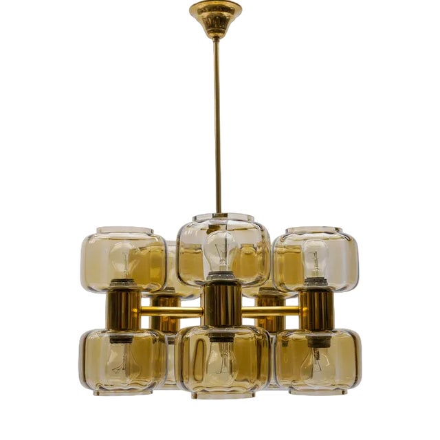 Space Age Golden 10-Light Sputnik Lamp, 1960s For Sale