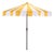 Meze 9 Ft Crank Umbrella, Yellow Cabana Stripe/Brown Pole For Sale
