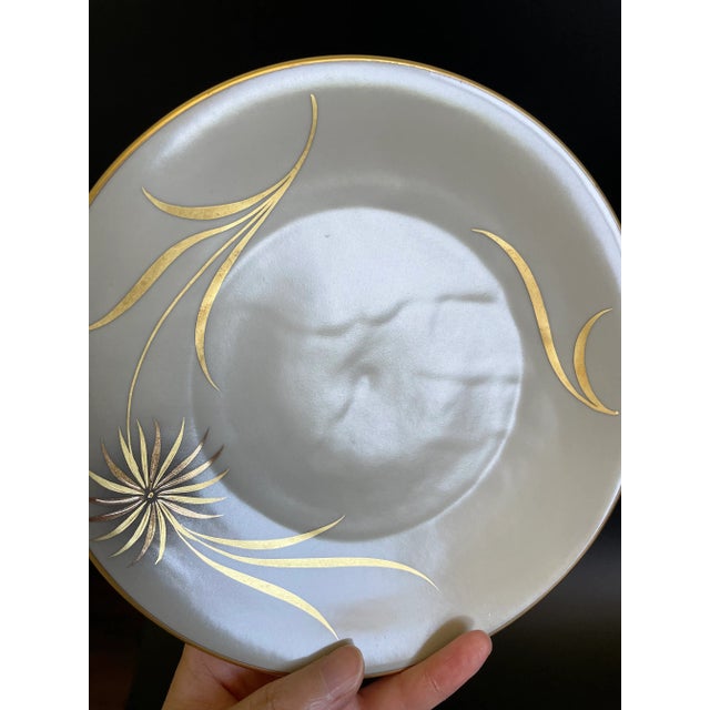 Edelstein Bavaria 18258 Heavy Gold Gilt Flower Tea Set Trio - Teacup, Saucer and Plate For Sale - Image 9 of 13