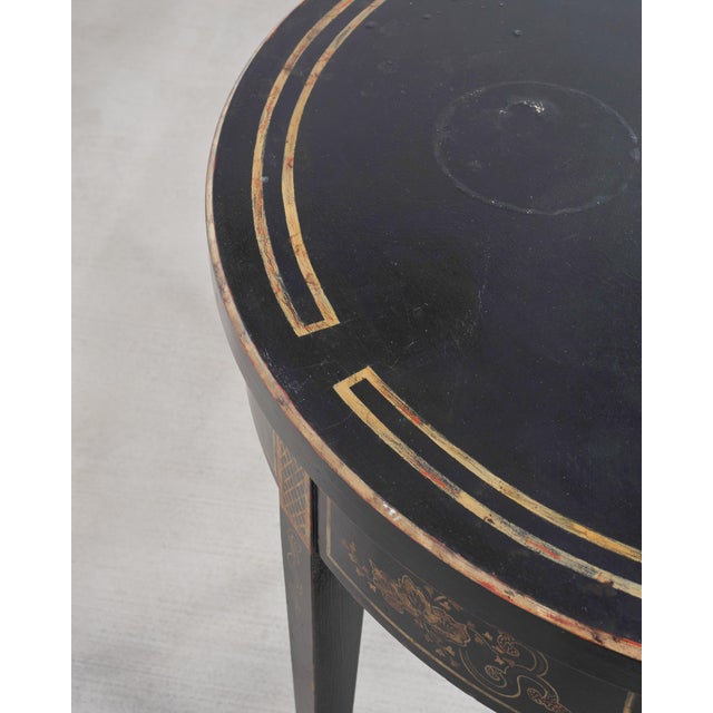 Pair of Regency Style Chinoiserie Decorated Demilune Consoles For Sale - Image 9 of 18