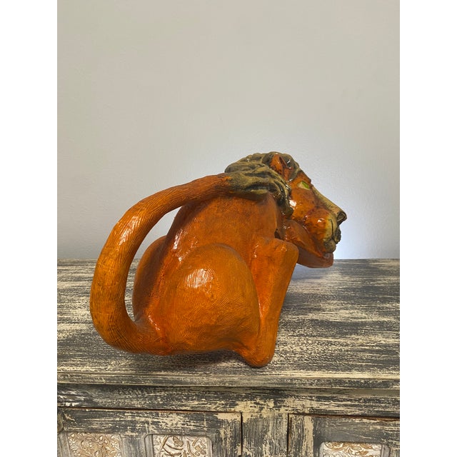 Mid-Century Modern Vintage Jeanne Valentine Reclining Papier-Mâché Lion Sculpture For Sale - Image 3 of 12