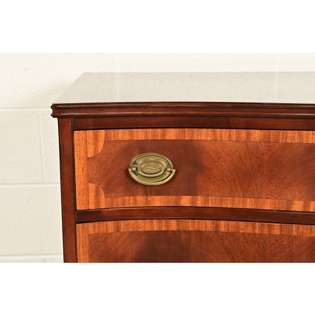 Antique Georgian Banded Flame Mahogany Chest of Drawers by Luce Furniture, Circa 1920s For Sale - Image 12 of 18