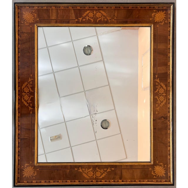 19th Antique Marquetry Inlaid Mahogany Mirror For Sale - Image 18 of 18