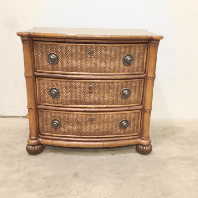 Mid 20th Century Tommy Bahama Lexington Home Bamboo and Wicker Side Table/Nightstand For Sale - Image 12 of 18