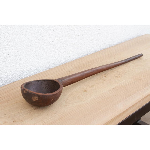 Patinated Dark Brown Long Spoon For Sale - Image 4 of 7