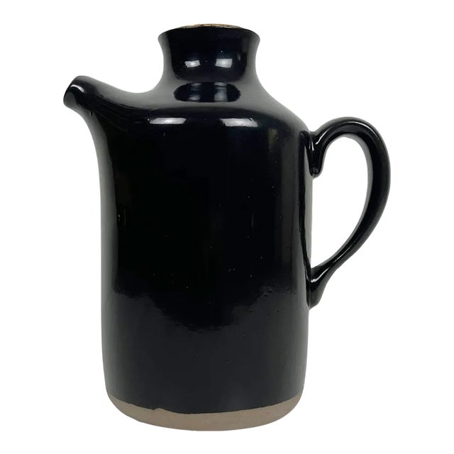Jane and Gordon Martz Black Ceramic Pitcher for Marshall Studios For Sale