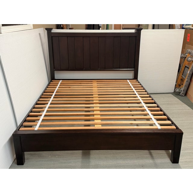 Design Plus Gallery presents a Queen Size Farmhouse Bed Frame from Pottery Barn Kids. This complete bed frame has a plank...