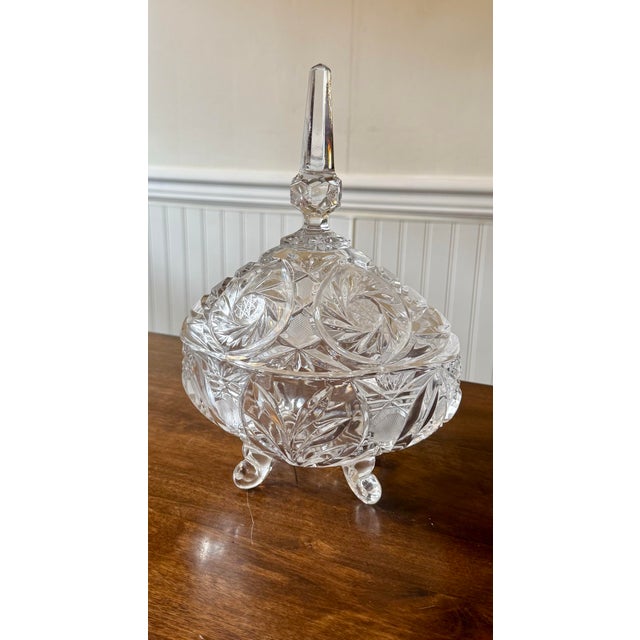 Mid 20th Century Mid 20th Century Lausitzer German Large Crystal Dish For Sale - Image 5 of 12