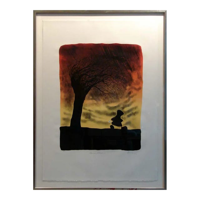 Mackenzie Thorpe "Dreaming Dreaming" Hand Signed Limited Edition Lithograph with Custom Frame For Sale