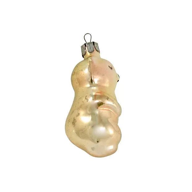 Mid-Century Modern European Early Mid-Century Gold Bear Glass Ornament For Sale - Image 3 of 4
