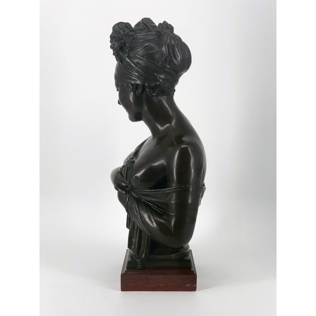 J. Petermann , Bust Madame Récamier, 1800s, Bronze and Marble For Sale - Image 4 of 13