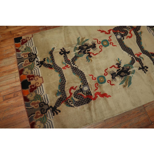 Dragon Tibetan Vintage Rug For Sale - Image 17 of 18