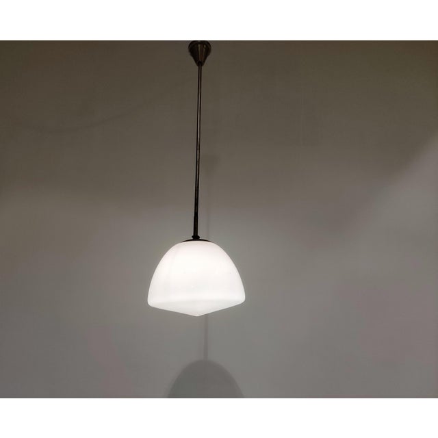 Vintage Opaline Pendant Lamp, 1930s For Sale - Image 3 of 9