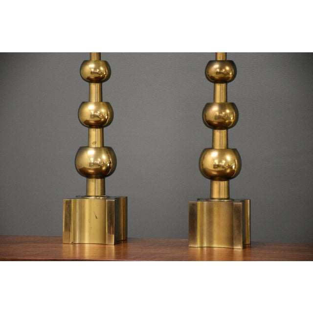 1970s 1970s Brass Table Lamps by Stiffel - A Pair For Sale - Image 5 of 6