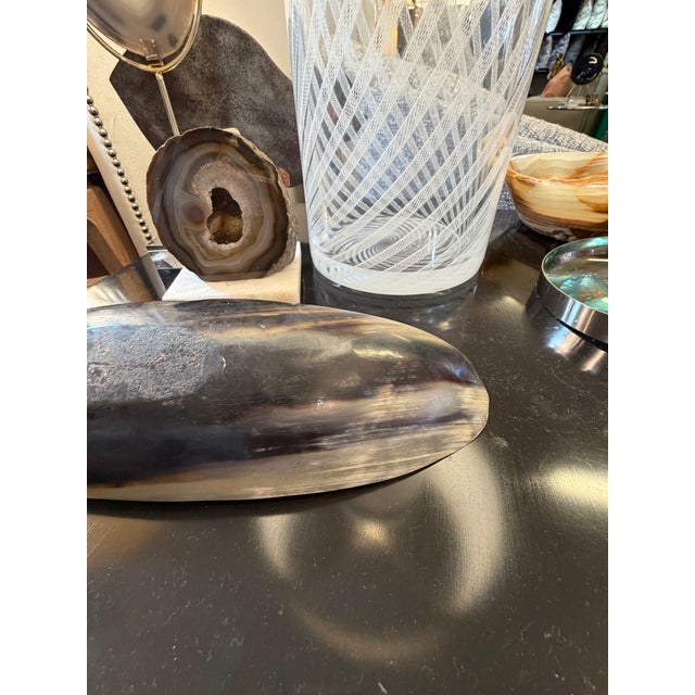 Mid 20th Century Hand Polished Oblong Horn Bowl / Catchall For Sale - Image 5 of 8