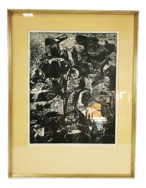 Helle Thorborg, Composition, Lithograph, 1964, Framed