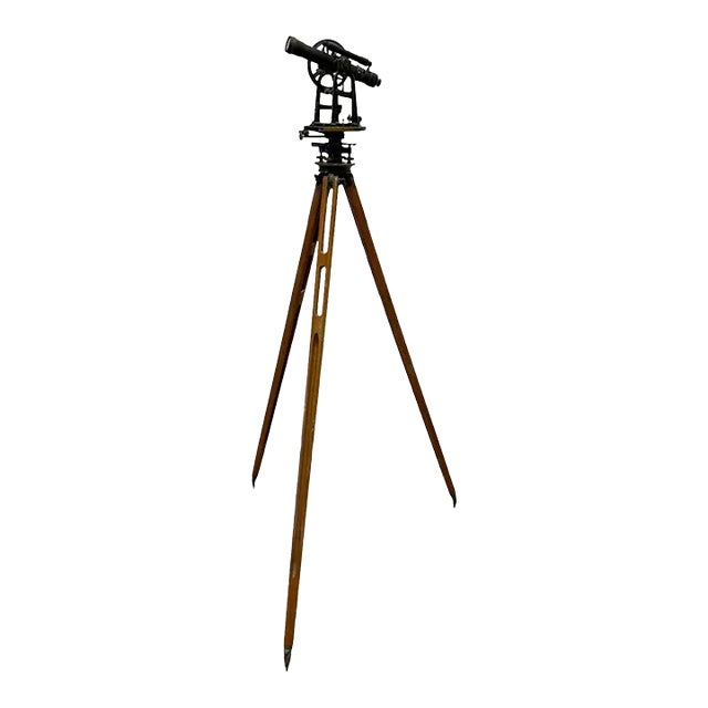 Early 20th Century Keuffel & Esser Co. Surveyor's Transit & Oak Wood Tripod For Sale