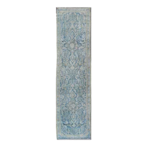 Early 20th Century Antique Persian Malayer Runner With All-Over Design in Blue and Hints of Olive