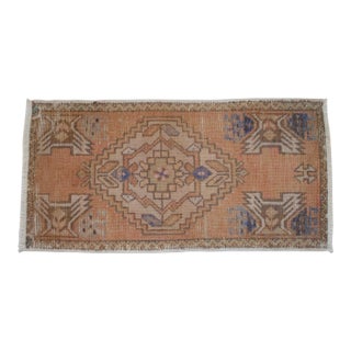 Distressed Low Pile Turkish Yastik Faded Rug - 1'6'' X 3' For Sale