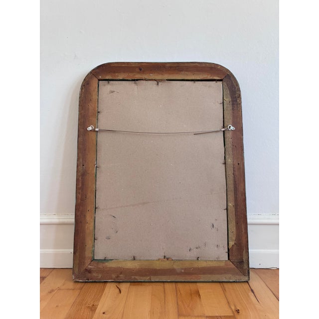 Wood Antique French Louis Philippe Mirror – Green and Gold, Late 19th Century For Sale - Image 7 of 9