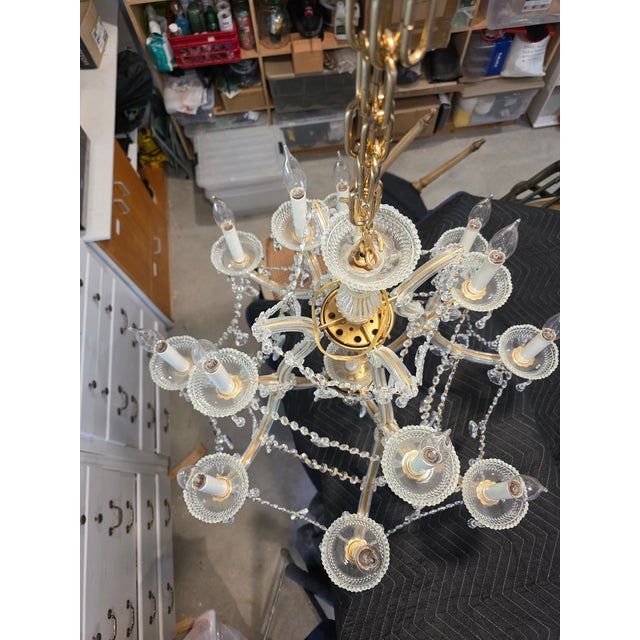 Traditional 13 Light Maria Theresa Style Crystal Chandelier For Sale - Image 3 of 8