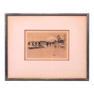 James Abbott McNeill Whistler (1834 - 1903, British) "Fulham (Chelsea Church)" For Sale