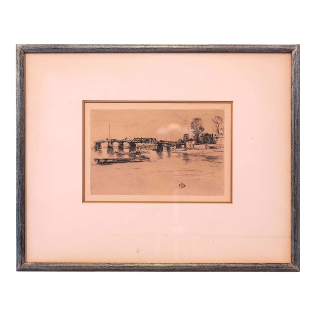 James Abbott McNeill Whistler (1834 - 1903, British) "Fulham (Chelsea Church)" For Sale