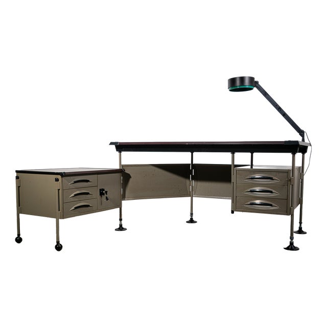 Spazio Series Directors Desk with Lamp by Studio BBPR for Olivetti, 1960 For Sale