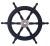 Early 19th Century Nautical Handcrafted 24 Inch Dark Blue Wooden Ship Wheel, Home Wall Décor For Sale - Image 6 of 6