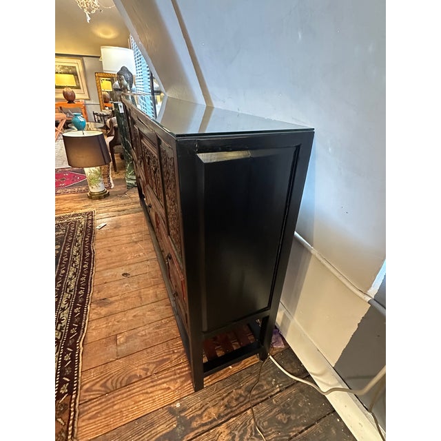 Large Carved Antique Chinese Cabinet Console From Fujian Province For Sale - Image 10 of 16