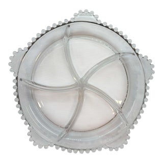 Mid 20th Century Imperial Glass Candlewick 5-Part Divided Relish Dish For Sale