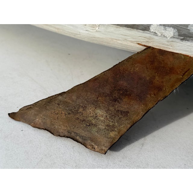 Late 20th Century Vintage Large Hand-Carved Folk Art Fish Centerpiece With Hand-Forged Steel Fins For Sale - Image 5 of 12