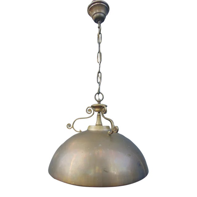 Art Deco Brass Ceiling Lamp For Sale