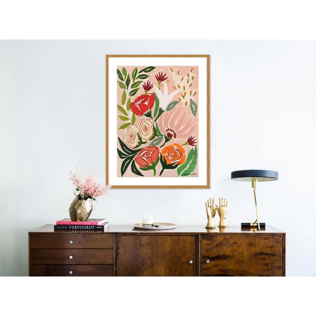 Contemporary Flowers from Ganda by Marisa Anon in Gold Frame, Medium Art Print For Sale - Image 3 of 4