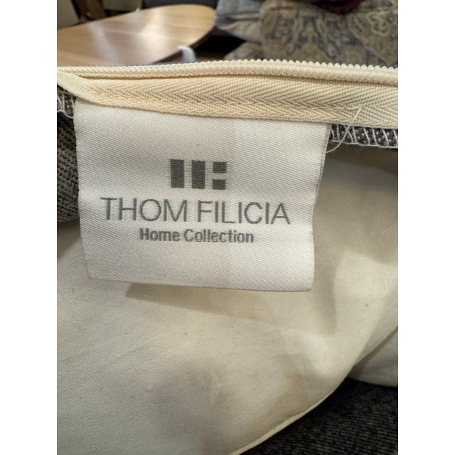 Thom Filicia Home for Eastern Accents Wainscot Denim Throw Pillows, Pair For Sale - Image 12 of 12
