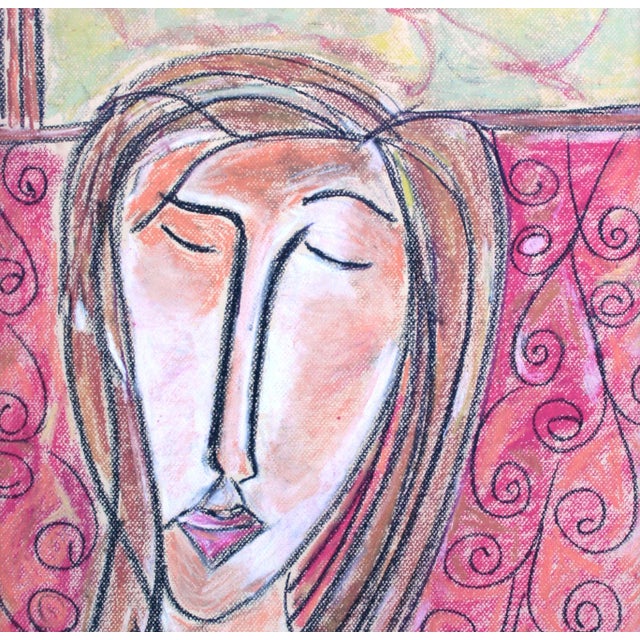 Modernist Self Portrait of the Artist by Bren Bauer For Sale - Image 4 of 5