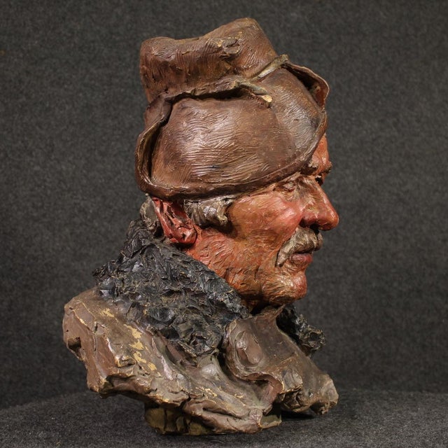 Italian Artist, Sculpture of a Fisherman, 20th Century, Terracotta For Sale - Image 11 of 13