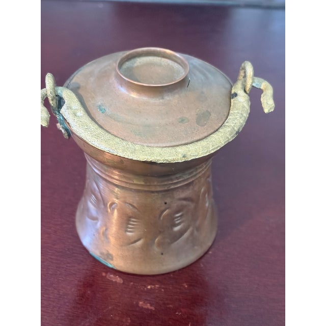 Rustic Antique Cooper Fire Cauldron For Sale - Image 3 of 10