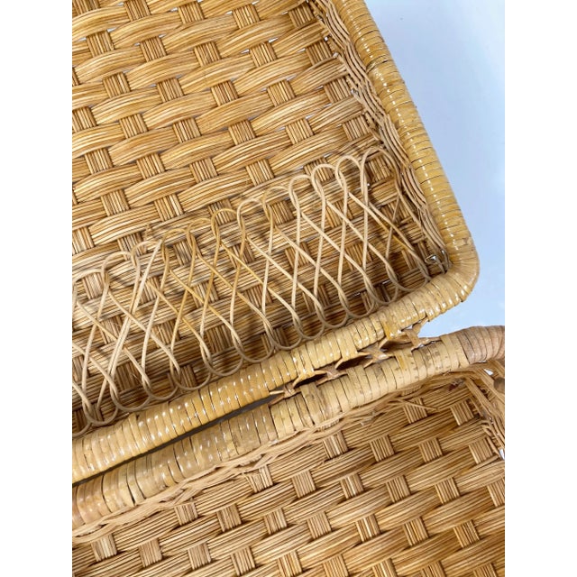 Brown Late 20th Century Wicker Picnic Basket For Sale - Image 8 of 8
