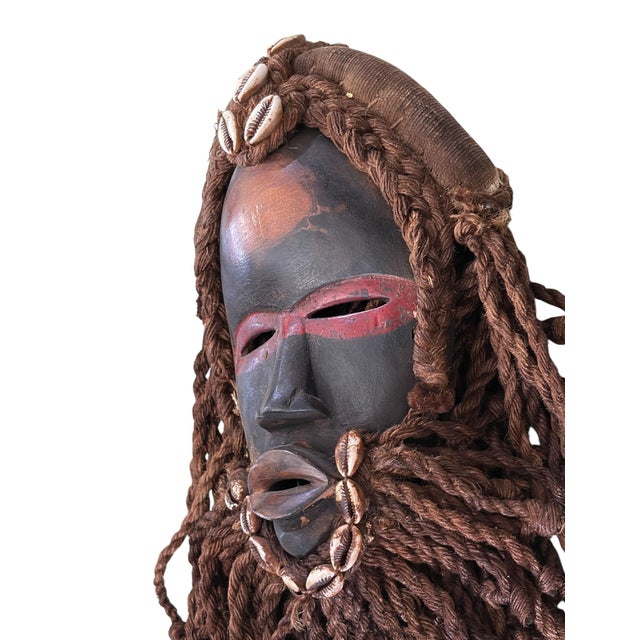 Superb Vintage African I .Coast Dan Ceremonial Dance Mask 14" H For Sale - Image 4 of 8