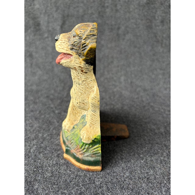 American Vintage Cast Iron Terrier Puppy Dog Doorstop For Sale - Image 3 of 15